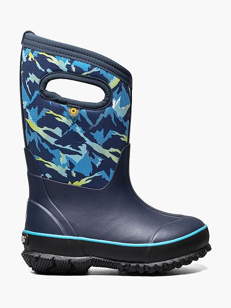 BOGS Boots Deutschland - Classic Winter Mountain Isolierte Regenstiefel Kinder Navy Multi DE10563